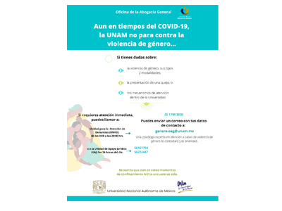 Aun en tiempos de COVID-19, la UNAM no para contra la violencia de género