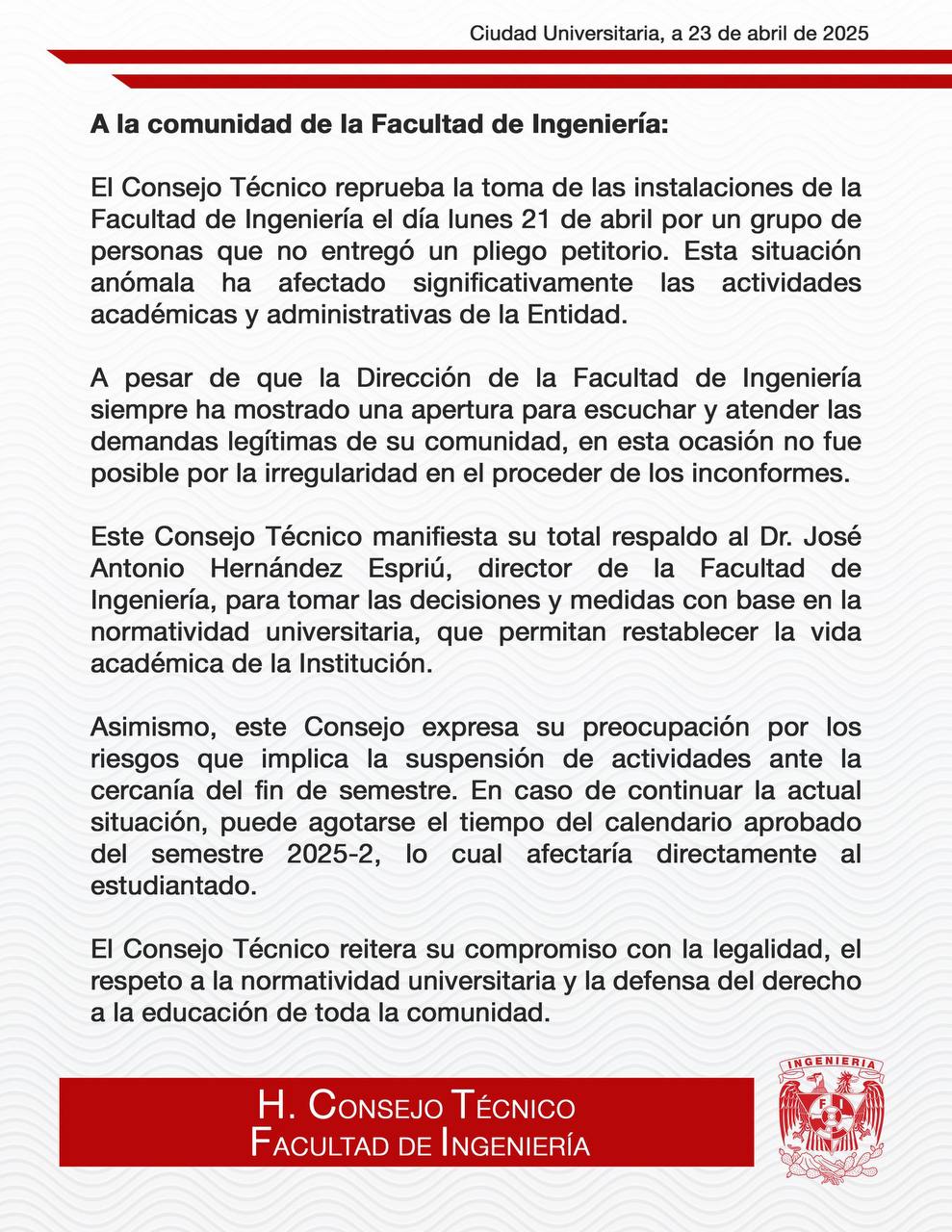 Comunicado CT FI