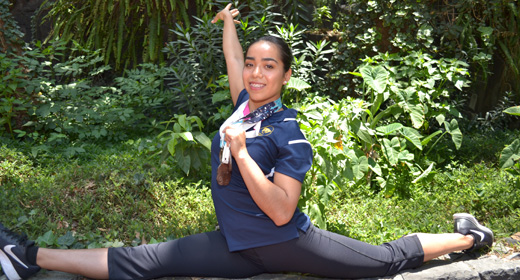 Gimnasta e ingeniera de altura